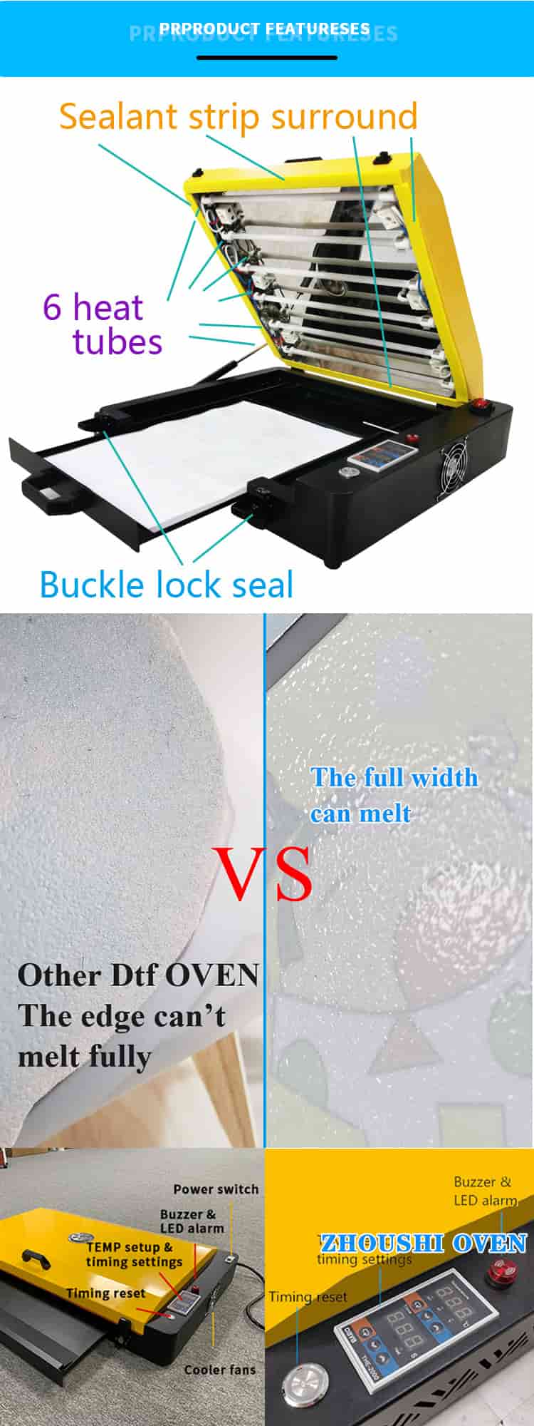 détail du four A3 dtf