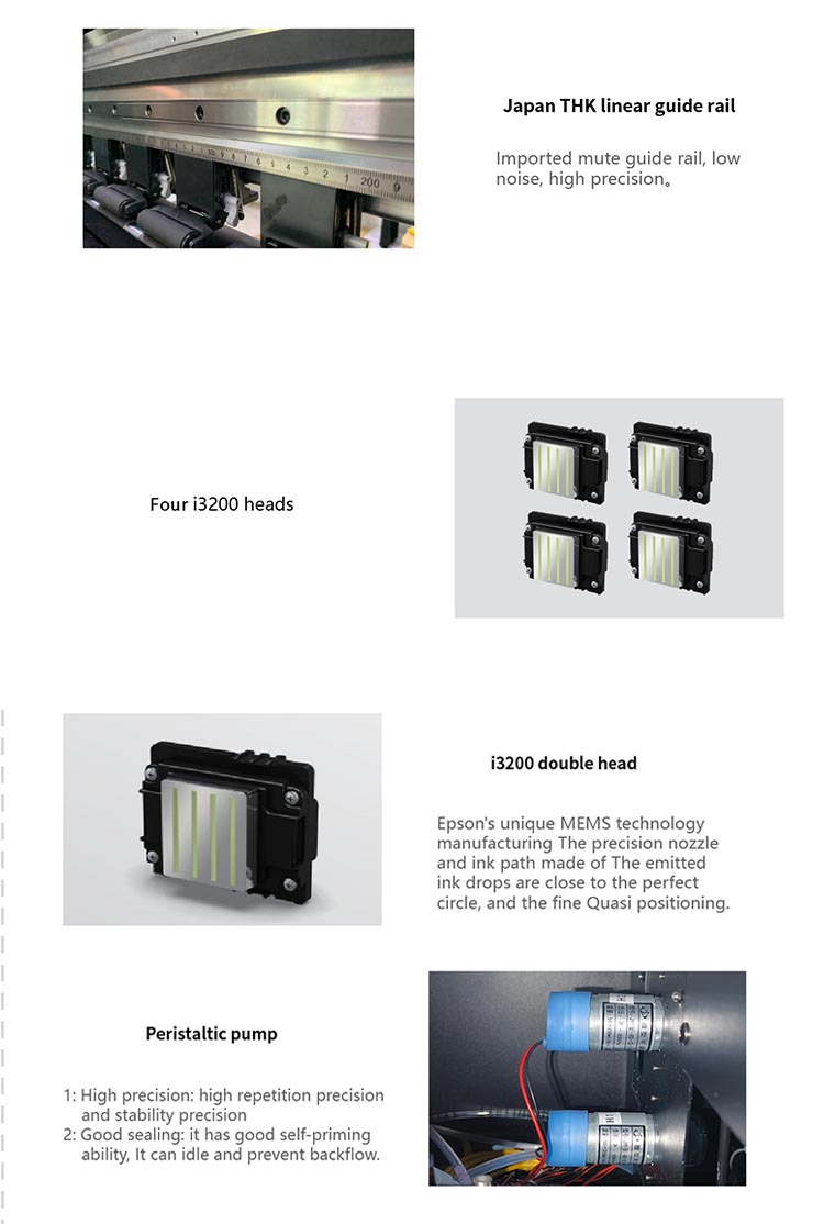 Détail de l'imprimante dtf à quatre têtes